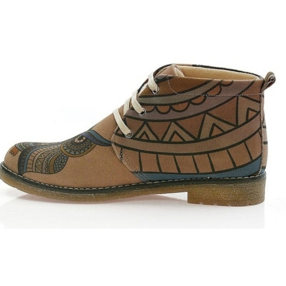 Goby🦉 wise Owl Vegan geometrical Boho RARE unique chukka boots desert shoes - Picture 11 of 16